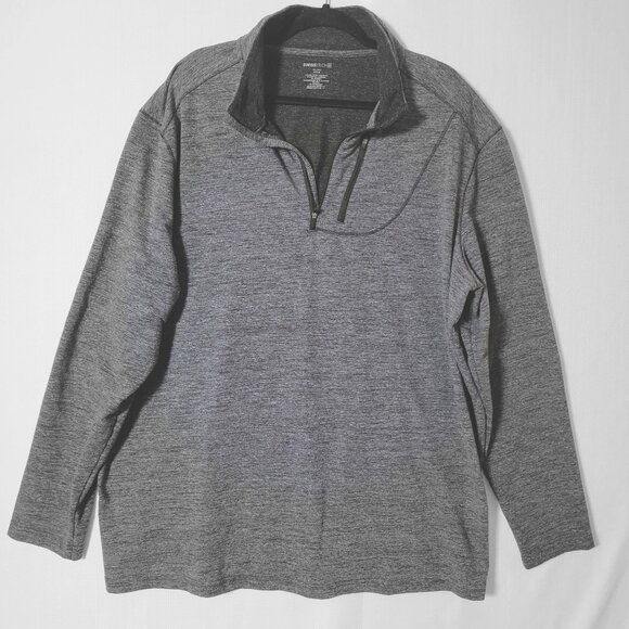Swiss Tech Mens Shirt Long Sleeve Knit Size 3XL 1/4 Zip Pullover Mock Neck Grey - Picture 1 of 14